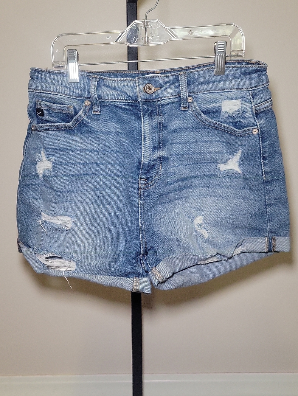 KanCan Light Blue Distressed Denim Shorts